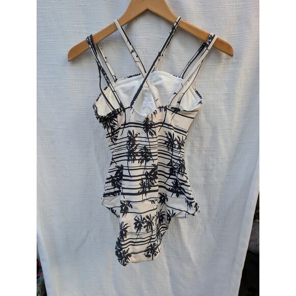 Anthropologie Mermaid Women's Tropical Palm Tree One Piece Swimsuit S/P Coastal - Picture 4 of 6